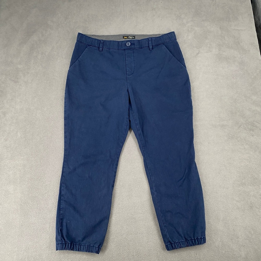 Lee Womens Navy Blue Tapered Leg Mid Rise Jogger Pants‎ 14 Short 104638893